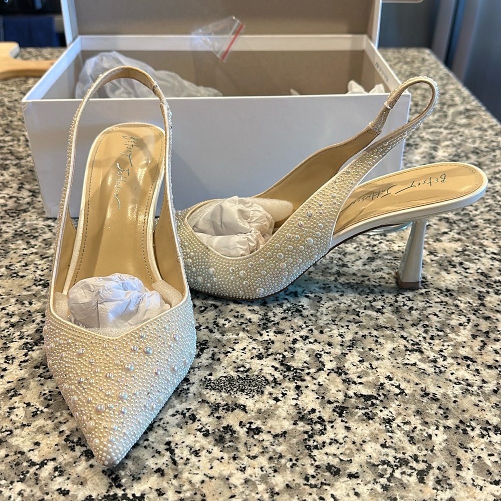 Betsey Johnson Clark Ivory bridal shoes